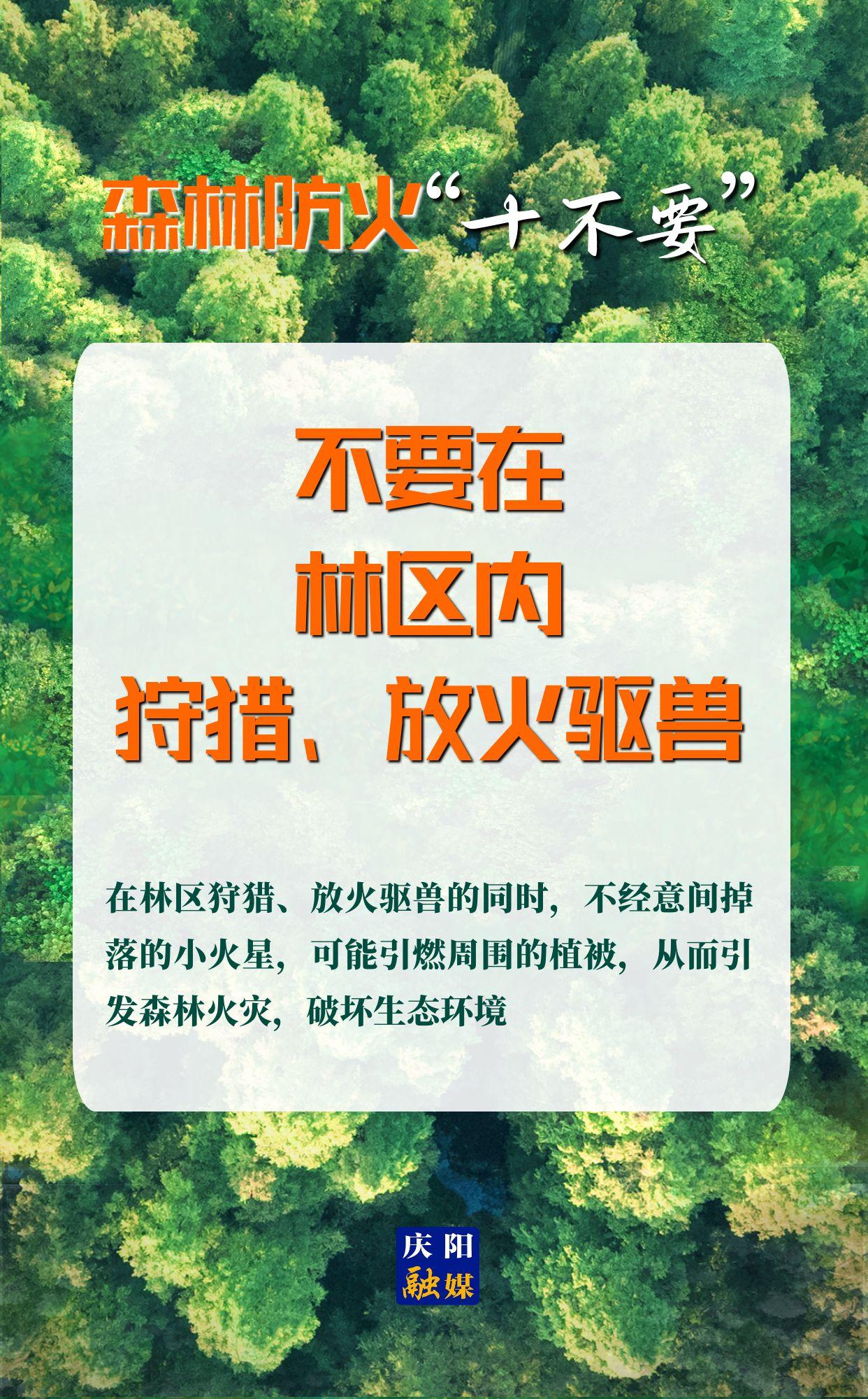 【微海報】森林防火“十不要”⑨丨不要在林區(qū)內(nèi)狩獵、放火驅(qū)獸